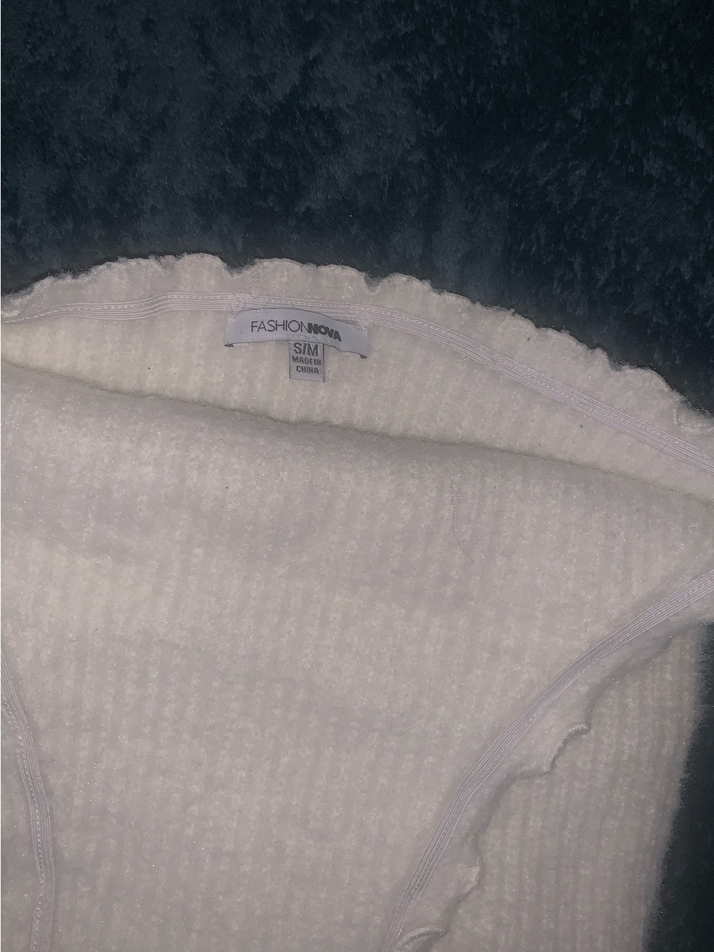 Fashion Nova White Off-the-Shoulder Ribbed Sweater